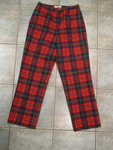 Blusa Feminina Pendleton Wool Tartan Calça Xadrez Vermelho Tamanho 12 Punk Forrado | eBay