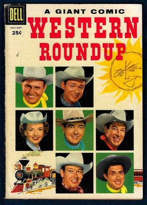 Western Roundup #15 (Dell) (July 1956) Gene Autry, Roy Rogers. Dale Evans  FINE+