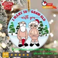 I Want to Grow Old with you Ornament ,Round Christmas Ornament