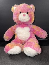 Build A Bear BAB Workshop 2010 Pink Yellow Teddy Bear Plush Stuffed Animal Toy