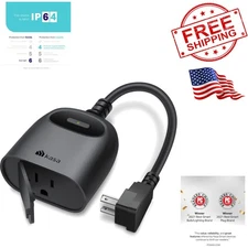 Kasa Outdoor Smart Plug with 15A Load &  Weather Resistance - Alexa Enabled