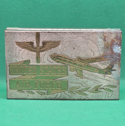 Vintage 1950s US United States Air Force Cigarette Case Trinket Box
