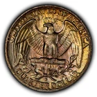 1964-D 25c Silver Washington Quarter - Neon Rainbow Toning - BU - SKU-Y6320