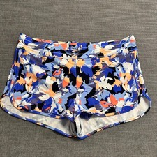 Athleta Swim Shorts Womens Large Blue Floral Board Shorts Sporty