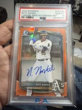 2025 Bowman Nate Nankil Chrome Prospect Auto true Orange Ref #CPANN PSA 10  /25