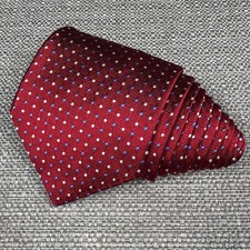 Brooks Brothers Men's Tie Red Geometric Necktie Silk 59" x 3 3/4" Italy USA