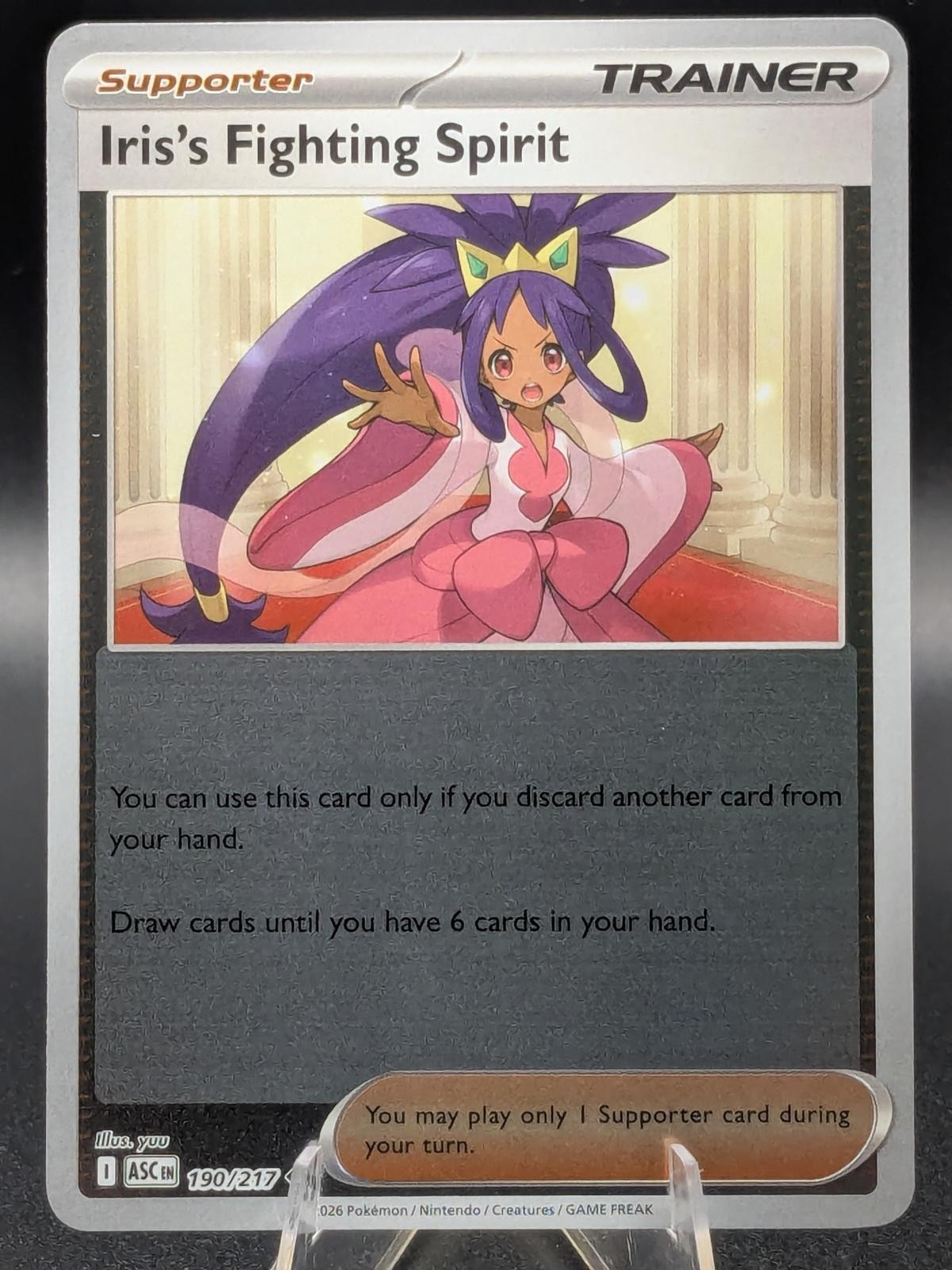 Iris's Fighting Spirit 190/217 Uncommon Ascended Heroes Pokemon Reverse Holo NM