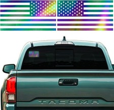 Subdued American Flag Decal Transfer Stickers for Cars, Trucks,Reflective Blue