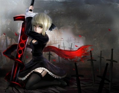 Anime women saber alter fate series girls sword Custom Gaming Mat Desk