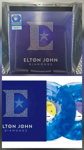 RARE! Elton John Diamonds 2LP 2025 Diamond Blue Vinyl Walmart New Sealed MINT 2