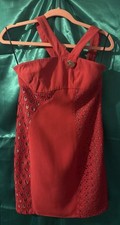 H&M x Versace Red Mini Dress - US Size 8/UK Size 12 - 100% Silk