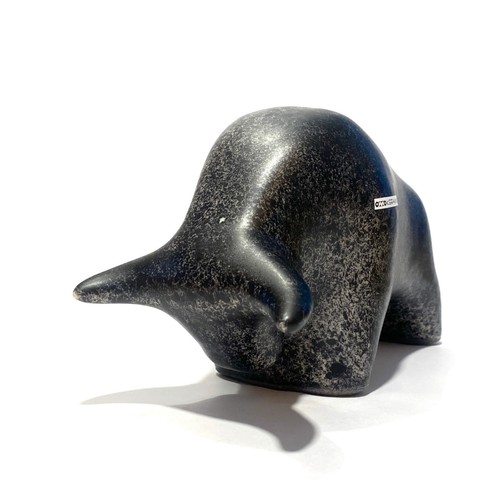 Otto Keramik Bull in Black Speckled Glaze- German Pottery Ceramic Sculpture NEW - Picture 2 of 4