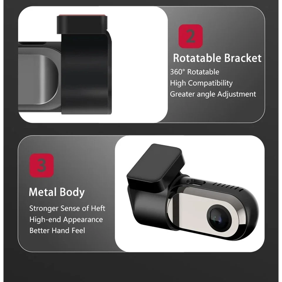 Convient pour Android 720p Hidden Dash Cam Dash Cam 24H Mode Stationnement Caméra de Voiture V3C3 - Photo 4/4