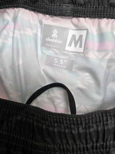Chubbies NEW NWT Mens M 5.5" Athlounger Shorts The Quests Black Gray Aztec - Picture 3 of 5