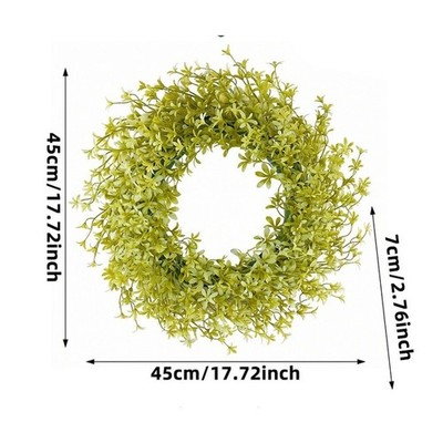 Künstlicher Blumenkranz gelb grün 45 cm für draußen Gartentür Herbst hängend
