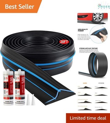 Garage Door Threshold Seal Strip Rubber Waterproof Weather Stripping 20FT Blue
