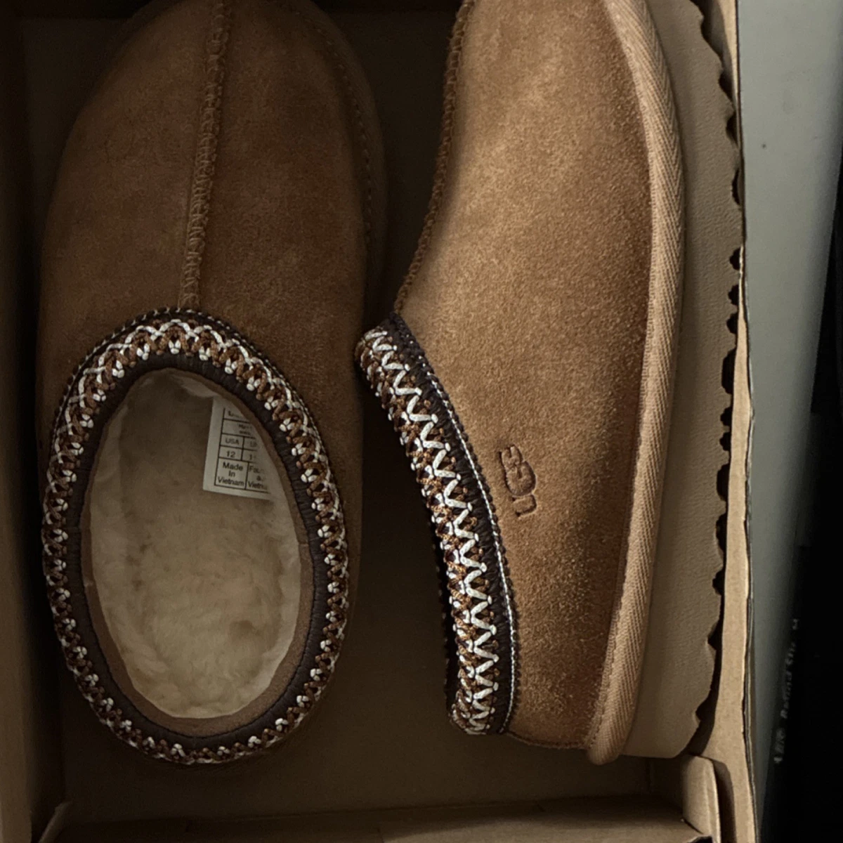 UGG brown wool and leather slippers size 12 Men main image 2