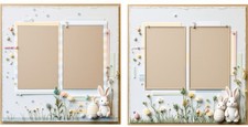 Premade Cardstock 12x12 Layouts Scrapbook set Of 2 Easter Printed
