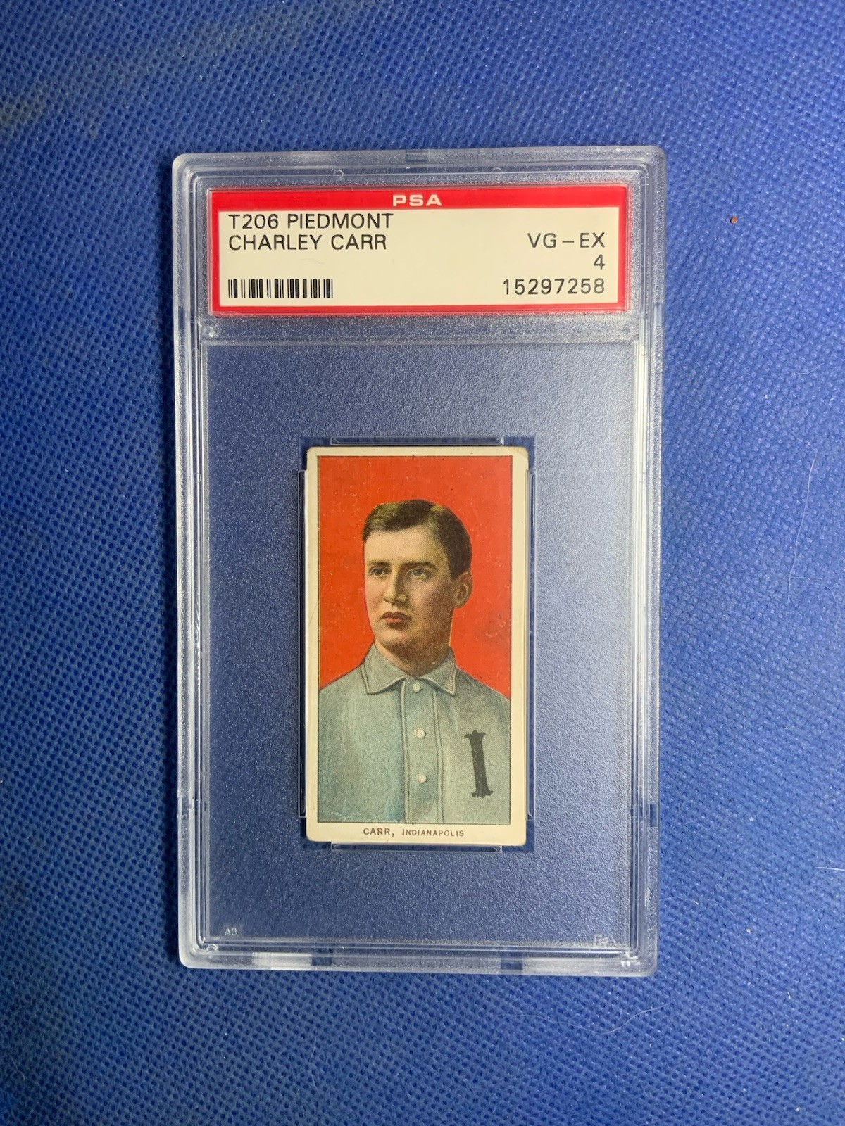 T206 Piedmont 350: CHARLEY CARR Indianapolis Indians ~ PSA 4