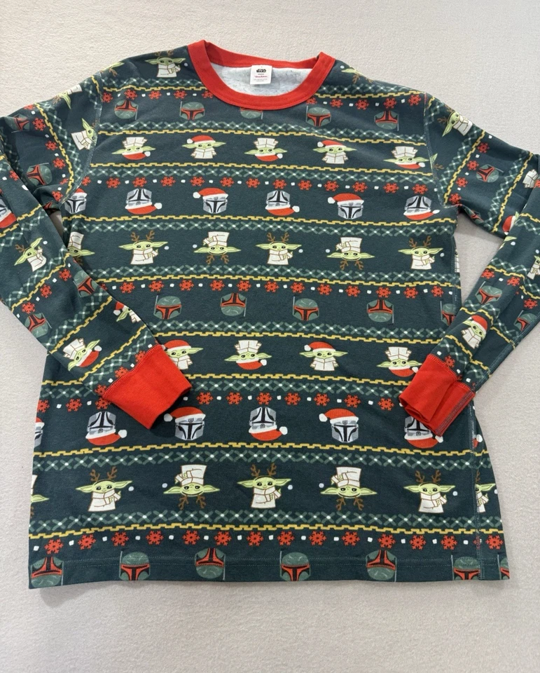 Hanna Andersson Yoda Star Wars Adult Large Mandalorian Christmas Organic PJ Set - Image 2 of 4