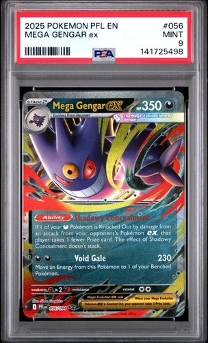 2025 POKEMON PFL EN-PHANTASMAL FLAMES #056 MEGA GENGAR EX PSA 9