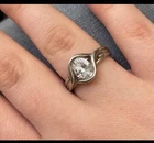 Vintage Sterling Silver Cubic Zirconia Swirl Ring – Size 9