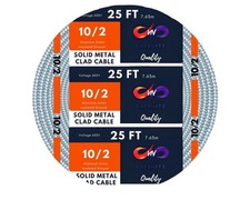 MC Cable 10/2 - Metal Clad - Aluminium Armor Solid Copper Conductor