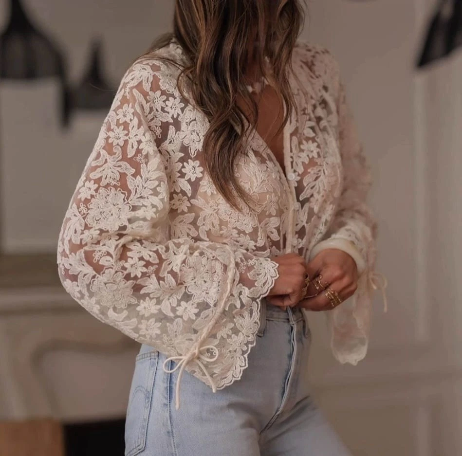 Lace Vintage Tops for Women for sale | eBay