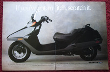 1987 HONDA HELIX Moped Scooter Mini-Bike Print Ad ~ Got an Itch, Scratch It