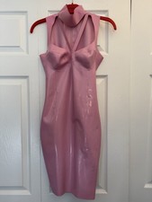Powder Pink Thick Latex Bodycon Dress Custom XS AS IS