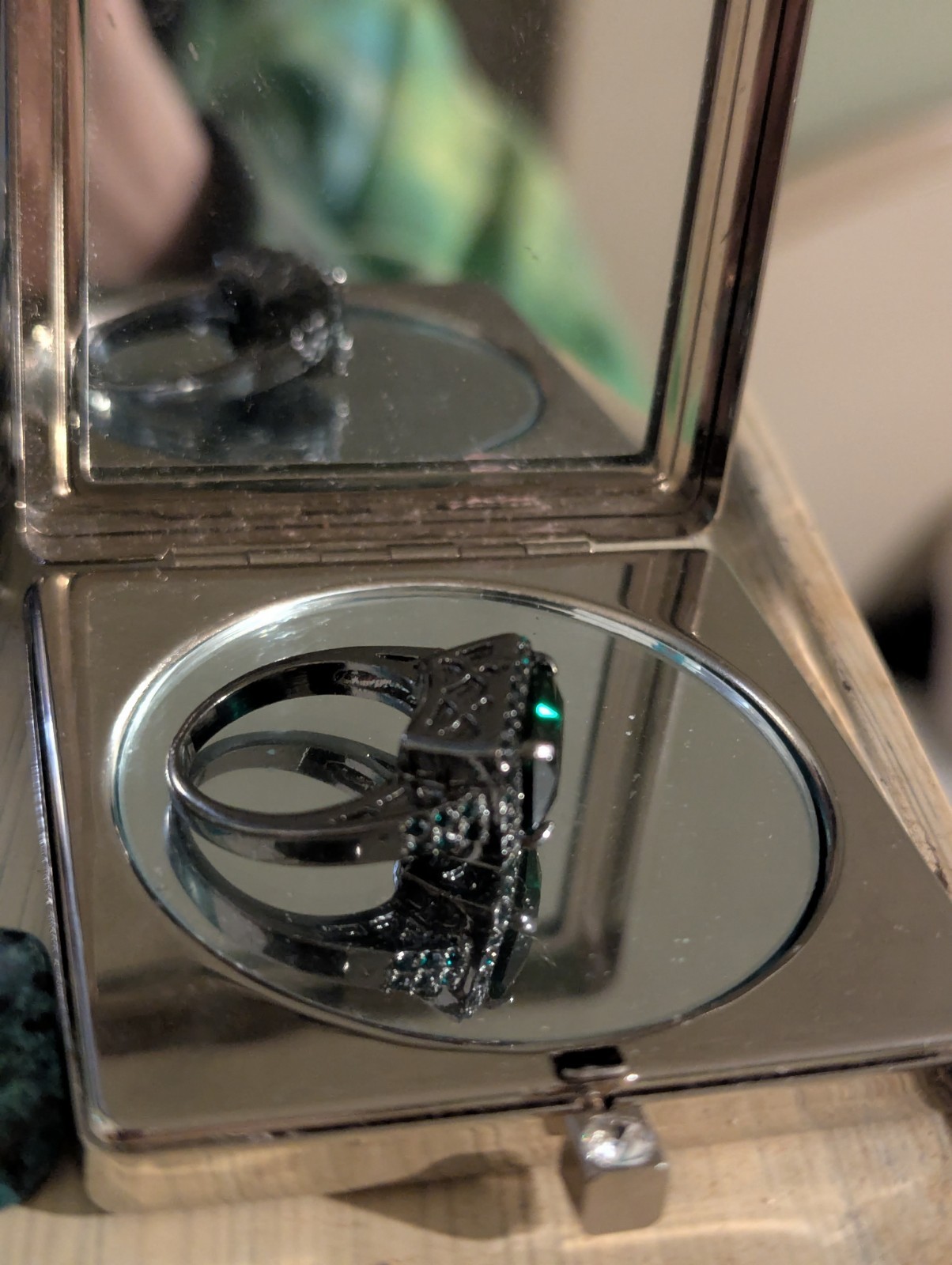 Green Rectangle Cut Ring - image 22