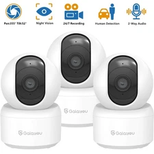 Galayou 2K 3MP Smart Security Camera Indoor Cam AI Motion Track Night Vision