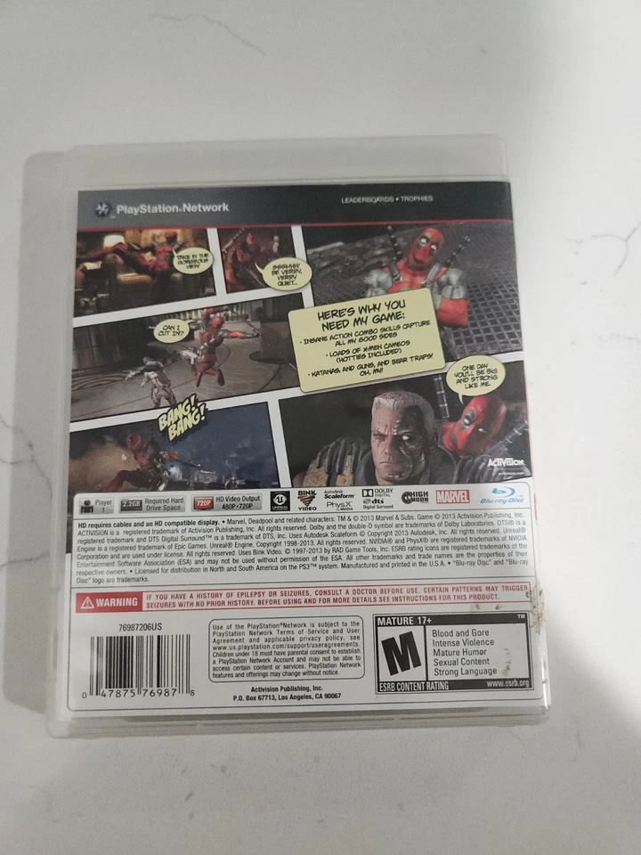 Deadpool PlayStation 3 (Ps3) Game. In Good Condition with Case and Manual. - Image 2 of 4