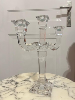 Authentic Versace Rosenthal Glass Medusa Head Candelabra