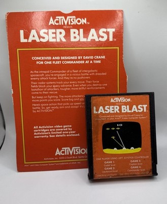 Laser Blast (Atari 2600, 1981) Game And Box Cut Out