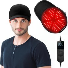 LED Red lights Hair Growth Cap Laser Therapy Hat Black