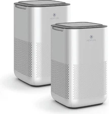 Medify MA-15 Air Purifier H13 HEPA, 585 ft², Silver, 2-Pack, Smoke & Allergens
