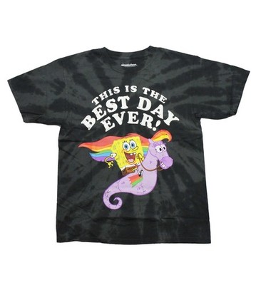 Nickelodeon Spongebob Squarepants The Best Day Ever T-shirt Men Large Tie Dye