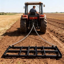 4 Ft Drag Harrow - Heavy-Duty Driveway Gravel Grader for Tractors/Lawn Mowers