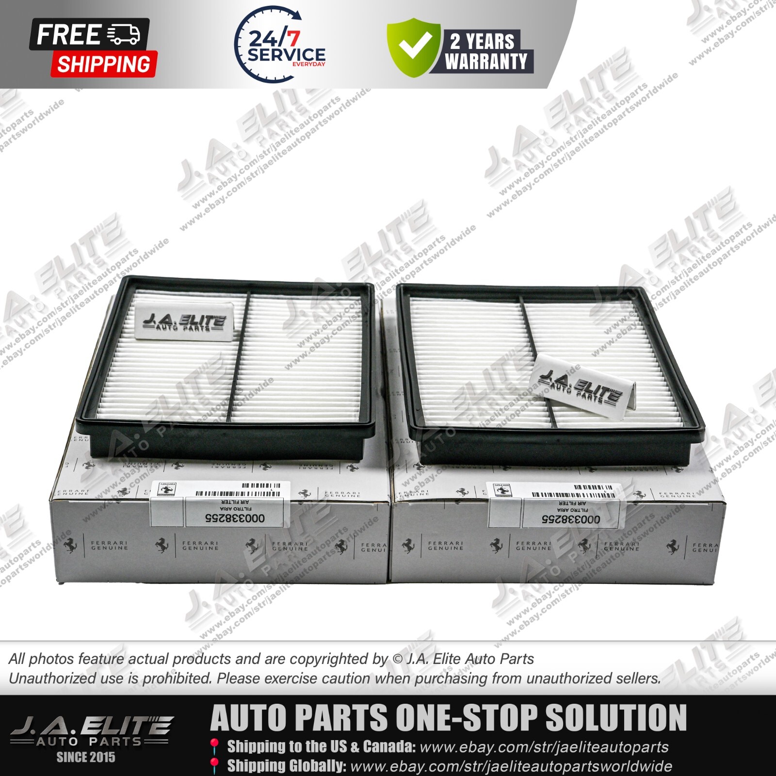 2pcs Air Filters for Ferrari Portofino Roma, 338255