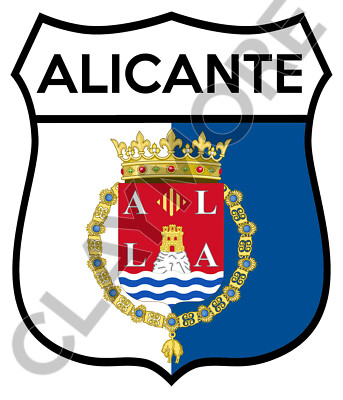 ALICANTE SPAIN ESPANA Iberian car sticker camper van Motorcycle truck
