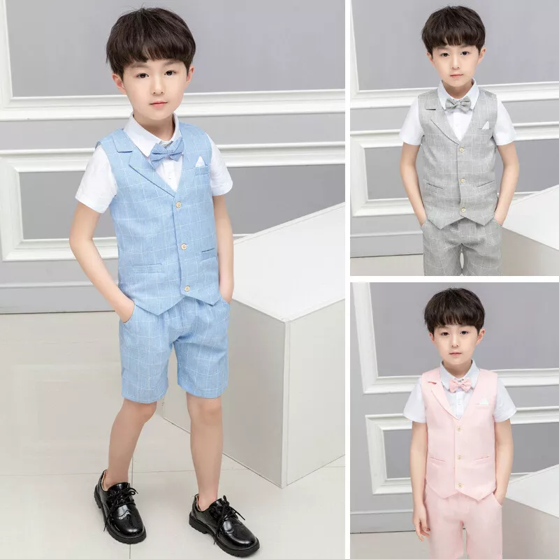 Boys Suits Linen Suit 3 Piece Short Set Suit Wedding Page boy Formal Baby Boys