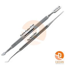 Set Of 2 Cuticle Pusher Nail Art Toenail Lifter Thick Nails Manicure Pedicure 