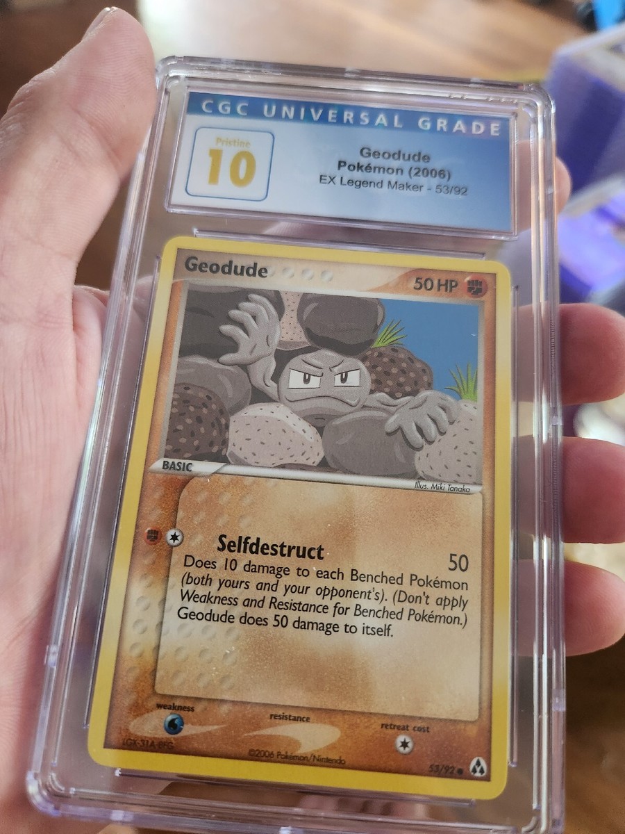POP 11) CGC 10 Pristine Pokemon EX Legend Maker Geodude 53/92 Card