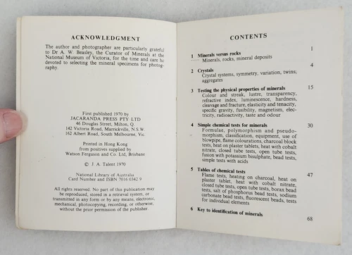 Guide to Australian Minerals John Talent Prospecting Mineralogy Geoscience 1970 - Picture 6 of 15