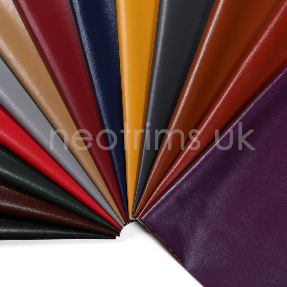 Faux Leather Fabric Smooth Vinyl Leatherette Light Upholstery Crafts Material - Image 2 of 4