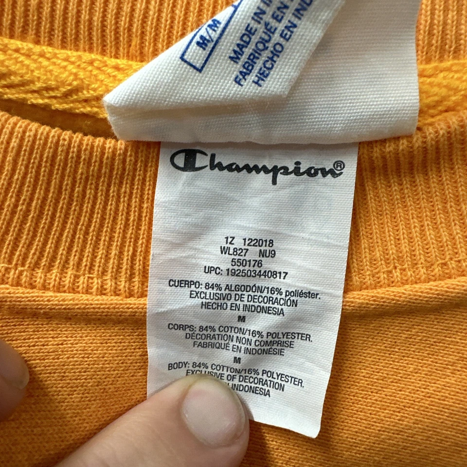 Champion Sudadera Recortada Cuello Redondo Tejido Inverso Mujer Talla Mediana Amarilla Foto 4 de 4