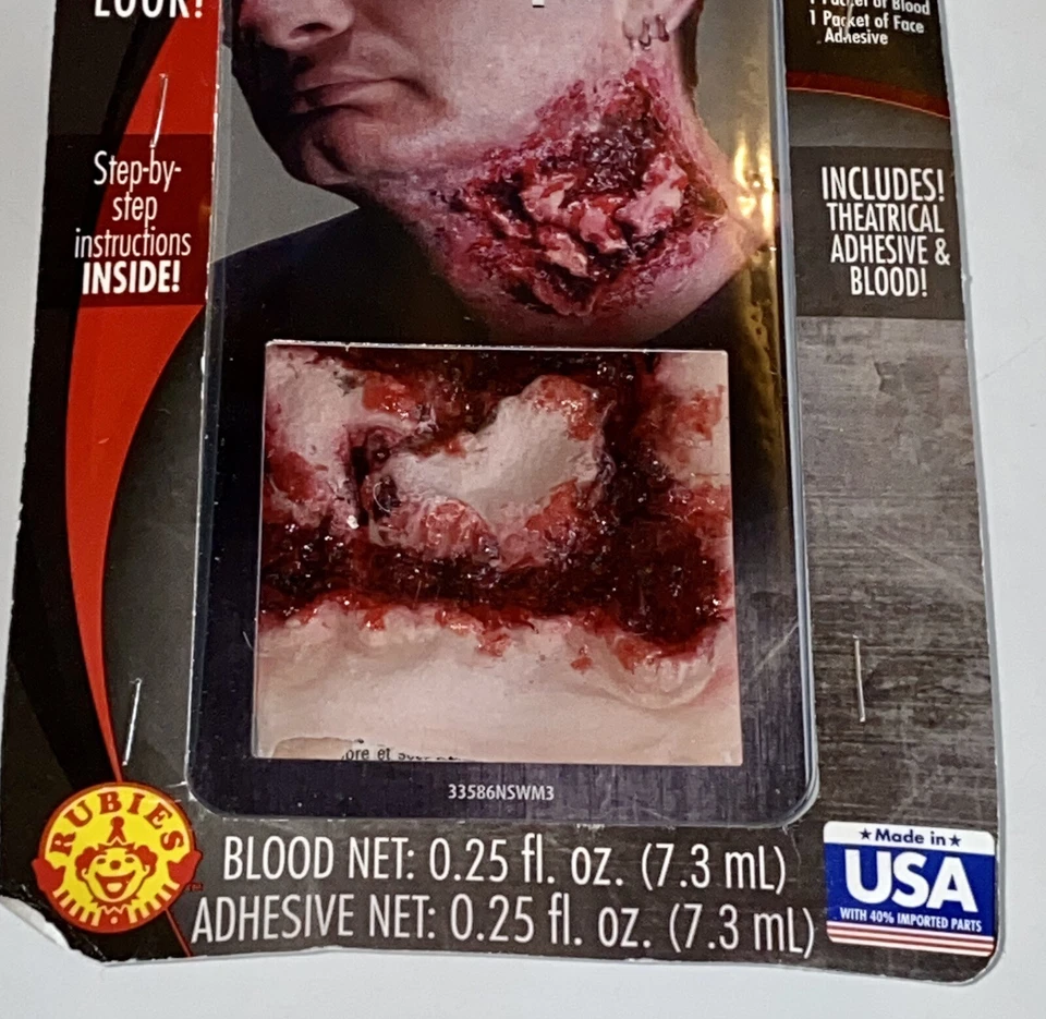 Lote de Maquillaje Halloween Zombie Látex, Látex Masticadura Herida y Cicatriz Mágica Horror Heridas Foto 3 de 4