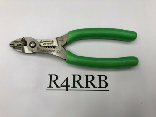 Snap-on Tools USA NEW Green Soft Grip 7&#034; Wire Stripper Cutter Crimper PWCS7ACFG