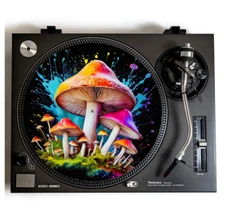 DJ Mushrooms Slipmat for Vinyl Record Player Shroom gift turntable 12" slip mat